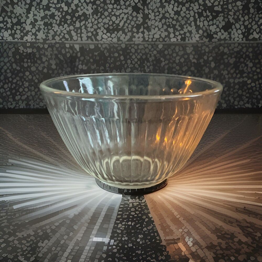 Vintage Pyrex 3 Cup Glass Ribbed Mixing Bowl Clear Glass 7401-S